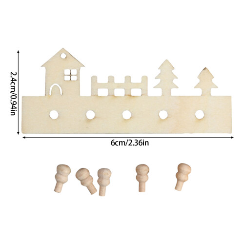 Wood Display Wall Hooks Realistic Hanger Zakka Display Model for 1:12 Scale 2