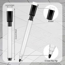 100 Pieces Dry Erase Markers Whiteboard Black Dry Erase Markers with Rubber Cap Fine Tip Dry Erase M