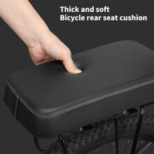 Thickened Bike Passenger Seats Pad Easy to Install Bicycles Rear Seats Cushions Black