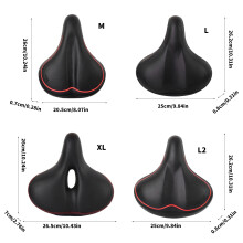 Regulable Secure Bicycles Seats Ride Thickened Silicones Seats Cover Big red style