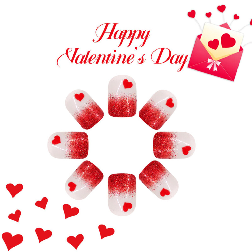 Valentine Press on Nail,Square Fake Nail Stick on Nail False Nail Acrylic Nail