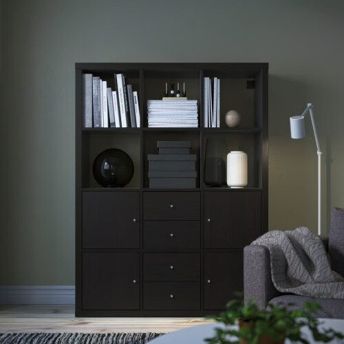 IKEA KALLAX 12 Cube Unit with 6 Inserts 112x147