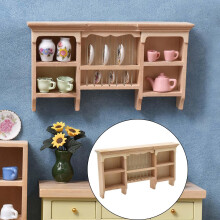 Miniatures Wood Kitchen Cabinet Model Doll House Display Shelf Realistic True qualities