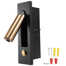 Lesen Leuchten,Kopfteil Wand Leuchte Lesen Leuchte Einbau Druck Schalter Wand Leuchten für das Wohnzimmer,Schlafzimmer Schwarz Gold