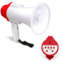 Megafon-Lautsprecher tragbar – Mini-Lautsprecher-Megaphone mit Sirenen-Bullhorn – integrierte Sirene, Aufnahme und Wiedergabe