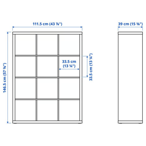 IKEA KALLAX 12 Cube Unit with 6 Inserts 112x147 2