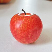 (6.3cm bonus) Simuliertes Apfelmodell, roter Apfel, grüner Apfel, gelbe Heimdekoration