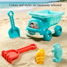Schulanfang/Spielzeugwagen-Strand-Set/5-teiliges Strand-Wasserspielzeug-Set/Garten-Sandschaufelwagen/Strandspielzeug/Geschenktüte