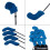10lots Elastic Iron Headcovers Breathable Protective Sleeves Golf Accessory Blue 6