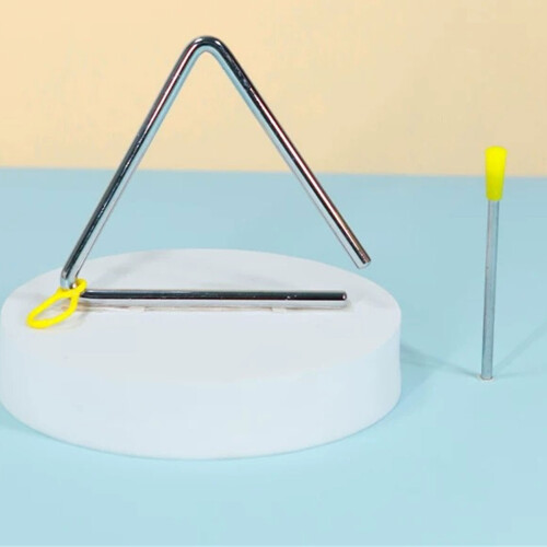 Easy Playing Triangular Percussion Set Develops Musical Talent Alloy Texture 17.5 cm