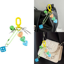 Car Keychain for Women Cute Keychain Bag Charms Dices Heart Keychain Accessories Q1805 3