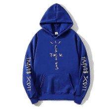 (XL, Blue) Travis Scott printing casual hoodie Cactus Jack sweater shirt top