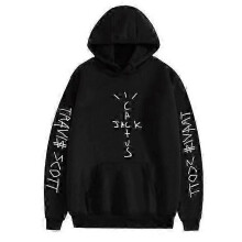 (L, Black) Travis Scott printing casual hoodie Cactus Jack sweater shirt top