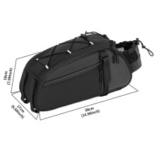 Bicycles Saddles Panniers Bag Cycling Trunk Bag for Outdoor Travel Black 38x17x18cm