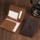 Leather Passport Pouch with Blocking Designs Credit Card Protective Cover Coffee 7