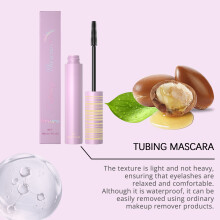 5D Silk Fiber Lash Mascara,Waterproof Mascara for Thickening Lengthening Eyelash Black