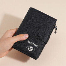 Multifunctional Travel Wallet Organizer For Passports Cards And Cash Con Purse Black