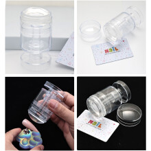 Rotatable Nail Art Stamper,Clear Stamping Jelly with Scraper for DIY Nail Decors