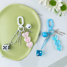 Heart Dices Key Chain Accessories Decor for Handbag Car Keychain for Womens Q1805 1
