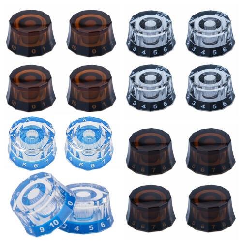 4Pcs Speed Control Knobs for Electric Guitar, Guitar Volumes Tone Control Knobs Blue 2