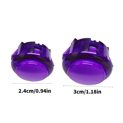 10Pcs 24mm/30mm Arcade Push Button Controller Game Start Resetting Mixed color 30mm 2