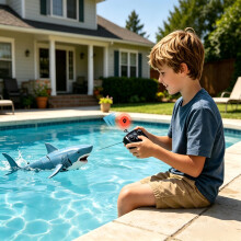 Ferngesteuertes Hai-Spielzeug – RC-Simulation Hai-Tauchspielzeug, per USB wiederaufladbares ferngesteuertes Wasserspielzeug, 360
