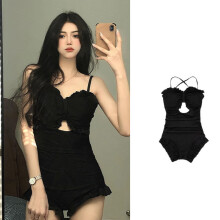 Women Bathing Suit Ruched Tummy Controlled Swimming Costume Lady Ruffle Swimsuit M