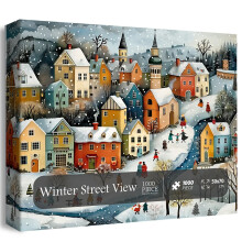 Grenzüberschreitende neue Produkte, Winter-Straßenszenen-Puzzles, 24er-Box Countdown bis Weihnachten, Adventspuzzles,