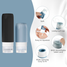Practical Leak Proof Silicone Toiletry Bottles Portable Bathroom Dispenser Purple