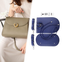 Bag Knitting Crochet Set PU Leather Backpack Making Kits Bag Accessories Blue