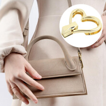 Heart Shape Bag Clasp Metal Bag Lock Clasp Fashion Bag Closure Bag Accessories Black