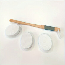 (White, 3) Lotionapplicator is geschikt voor de rug, voeten en wordt geleverd in meerdere configuraties met vervangbare pads.Het