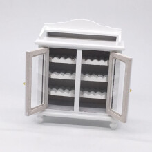 Miniature Wooden Wine Cabinet Model For 1/12 Dollhouses Decoration And Walnut color