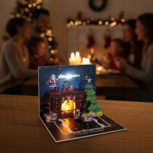Grenzüberschreitendes neues Produkt, magische interaktive Weihnachtsgrußkarte, wehende Weihnachtsgrußkarte
