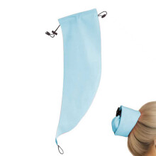 (Blue) Krone Waschen Dusche Kappe Pferdeschwanz Lange Haare Shampoo Kappe Pferdeschwanz Haar Zubehör Tasche Haar Abdeckung