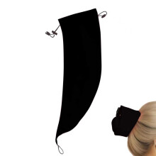 (Black) Krone Waschen Dusche Kappe Pferdeschwanz Lange Haare Shampoo Kappe Pferdeschwanz Haar Zubehör Tasche Haar Abdeckung