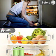 RV Adjustable Fridge Bars 13.98-25.59 Inch, Fridge Storage Rods, RV Corner Shelf Rod for RV Fridge, Kitchen (2 Packs)