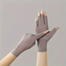 (Pinkish Grey) Damen-Sommerhandschuhe/1 Paar Halbfinger/dünner Stil/so schön/atmungsaktiv, nagelfreundlich, Touchscreen/Anzug für