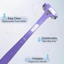 (Purple) Flexibele lotion-applicator met lange handgreep |Crèmeverspreider voor rug en lichaam - zonnebrandcrème,
