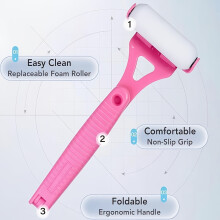 (pink) Flexibele lotion-applicator met lange handgreep |Crèmeverspreider voor rug en lichaam - zonnebrandcrème,