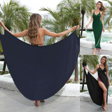 Stylish Unique Design Beach Dress Multifunctional Swimwear Cover Up for Women Hidden blue