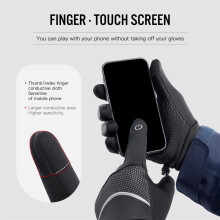 Breathable.Ski Gloves Full Finger Winter Gloves for Running Cycling Driving Black M