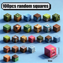 100-teiliges Bausteine-Puzzle in zufälliger Farbe – magnetisches Bausteine-Set, Würfelspiel-Spielzeug, Lernbaustein-Set für Kinder