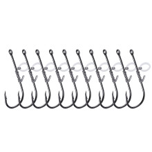 Barbed Fishhook Fishing Tackle Live Shrimp Fixing Hook Set with Hole Designs style B