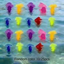 10/25 schwimmende Goldfischspielzeuge aus Kunststoff in zufälliger Farbe, leuchtende Farben, angenehme Textur, geeignet für