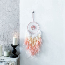 3X Dream Catcher Hanging Ornament Decor Handmade LED Lights Feather Healing Crystals Dreamcatchers