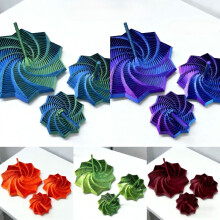 2er-Pack 3D-gedruckter Kreisel mit Farbverlauf/zufällige Farben/transformierbar/ideal für Büro- und Heimdekoration/perfektes Gesch