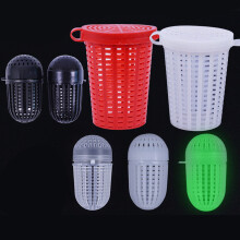5Pcs Fishing Baits Cage Trap Bucket Portable Fish Lure Fishing White Thickened and streng