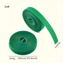 (2pcs) 2 Stück 100 cm wiederverwendbare verstellbare Pflanzenbinder – grüne flexible Klett-Stützgurte für Gartenpflanzen