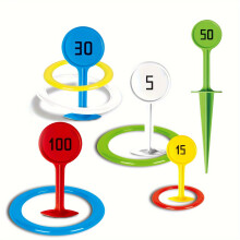 Buntes Regenbogen-Ringwurf-Spielset für Jugendliche und Erwachsene – langlebiger Outdoor-Spaß aus PP für Strand, Garten, Rasen